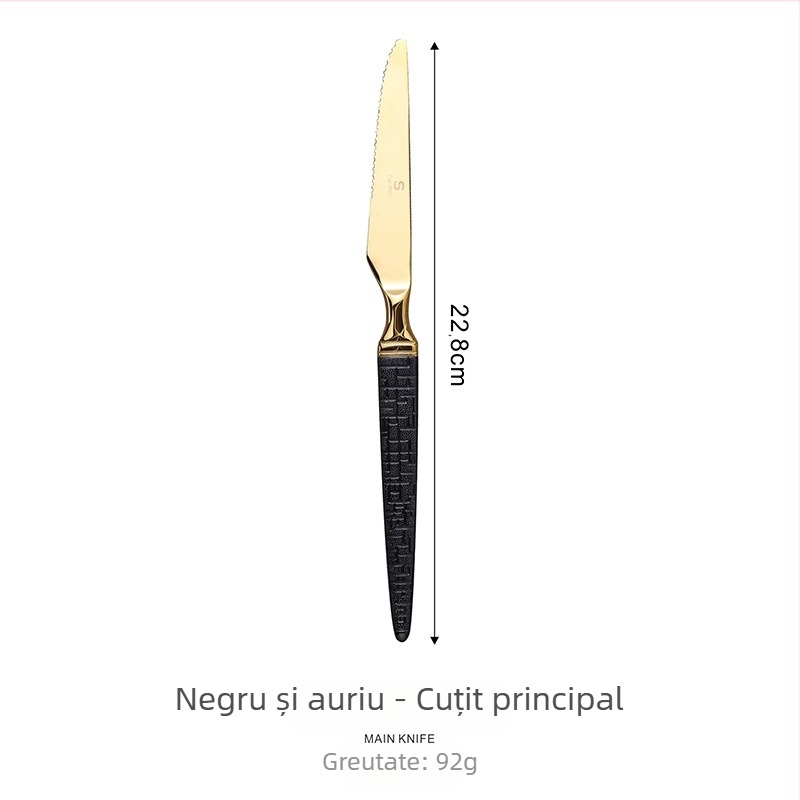 Set tacâmuri din oțel inoxidabil 304, model șarpe, tacâmuri occidentale: cuțit și furculiță, linguri, inclus cuțit și furcă pentru steak, linguriță de cafea și lingură de masă