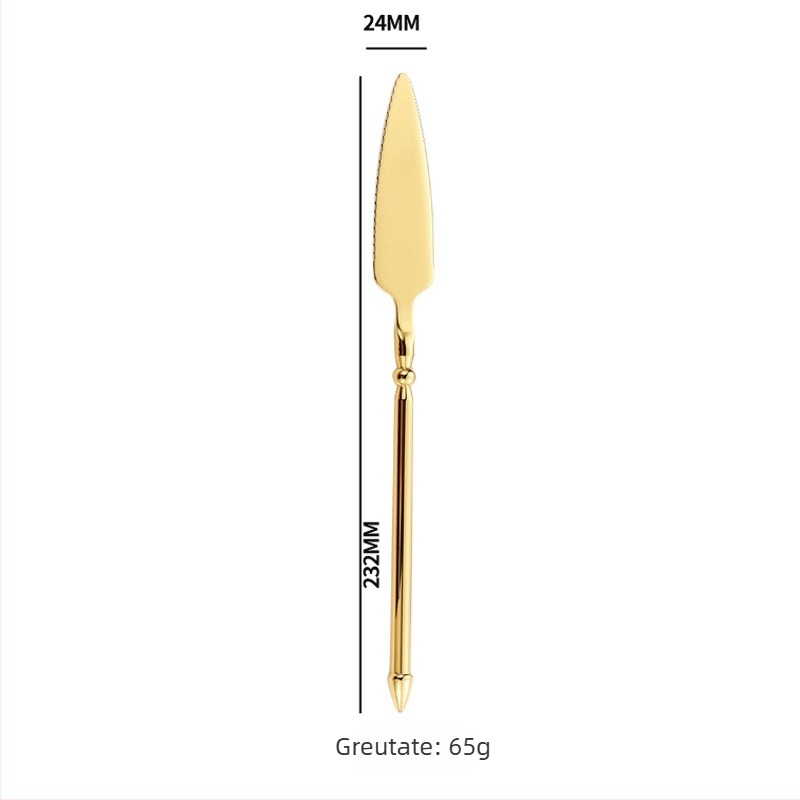 Set tacâmuri din oțel inoxidabil 304, stil european: cuțit, furculiță, lingură, lingură de desert îngroșată – set cuțit și furculiță pentru fripturi