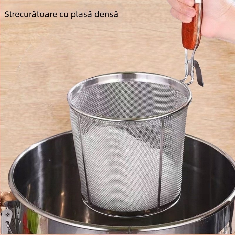 Colander din oțel inoxidabil pentru Malatang, coș pentru tăiței, filtru, coș de ulei, mâner anti-derapare, cârlige duble, rezistent la căldură