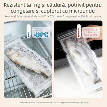 Pungă alimentară groasă cu nervuri duble, sigilată, de calitate alimentară, pentru bucătărie și depozitare în frigider