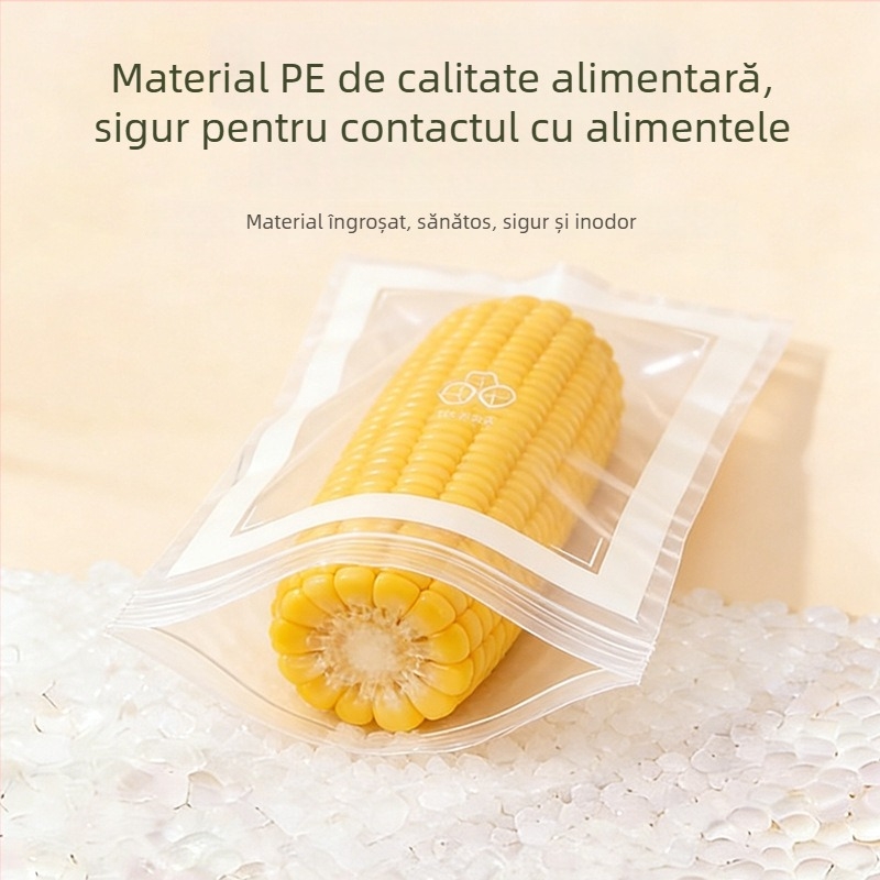 Pungă alimentară groasă cu nervuri duble, sigilată, de calitate alimentară, pentru bucătărie și depozitare în frigider