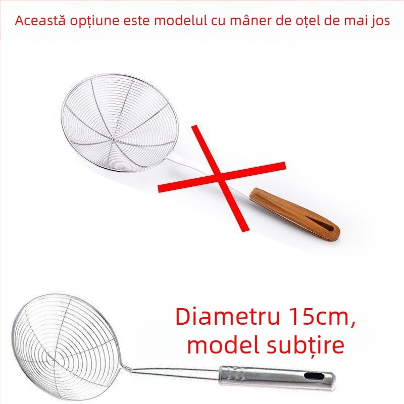 Strecurător din oțel inoxidabil, cu plasă densă, pentru uz casnic, mare sită de bucătărie pentru oale fierbinți, tăiței și găluște