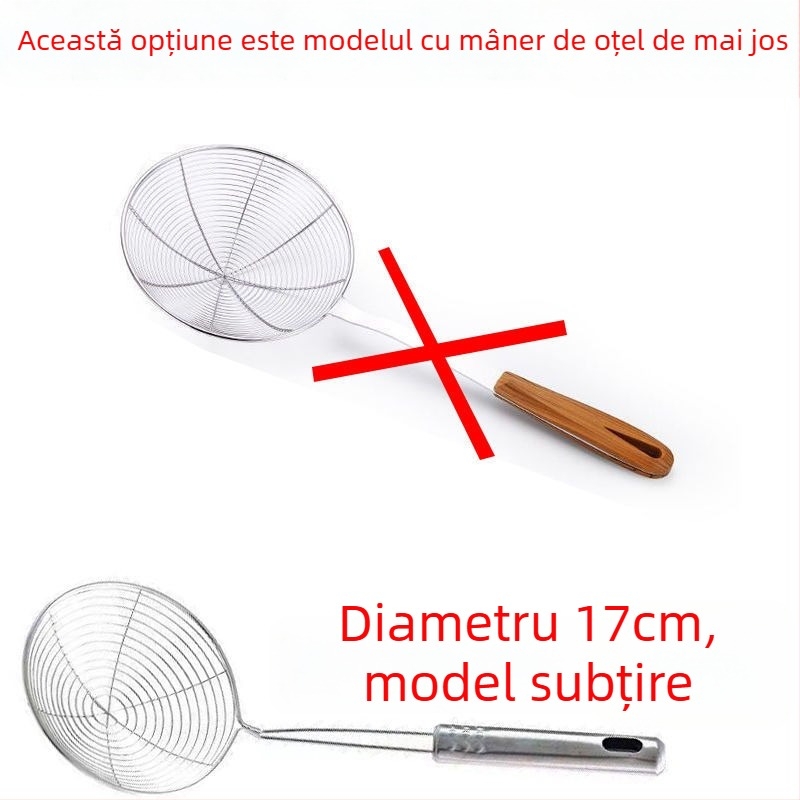 Strecurător din oțel inoxidabil, cu plasă densă, pentru uz casnic, mare sită de bucătărie pentru oale fierbinți, tăiței și găluște