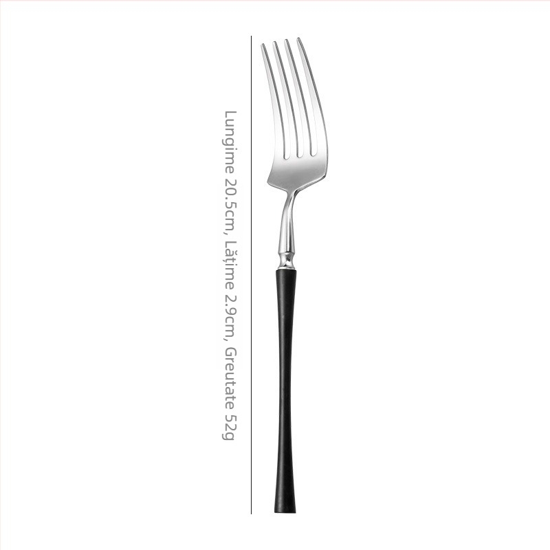 Set tacâmuri din oțel inoxidabil, cuțit, furculiță și lingură, design subțire la talie, pentru casă, hotel și restaurant.