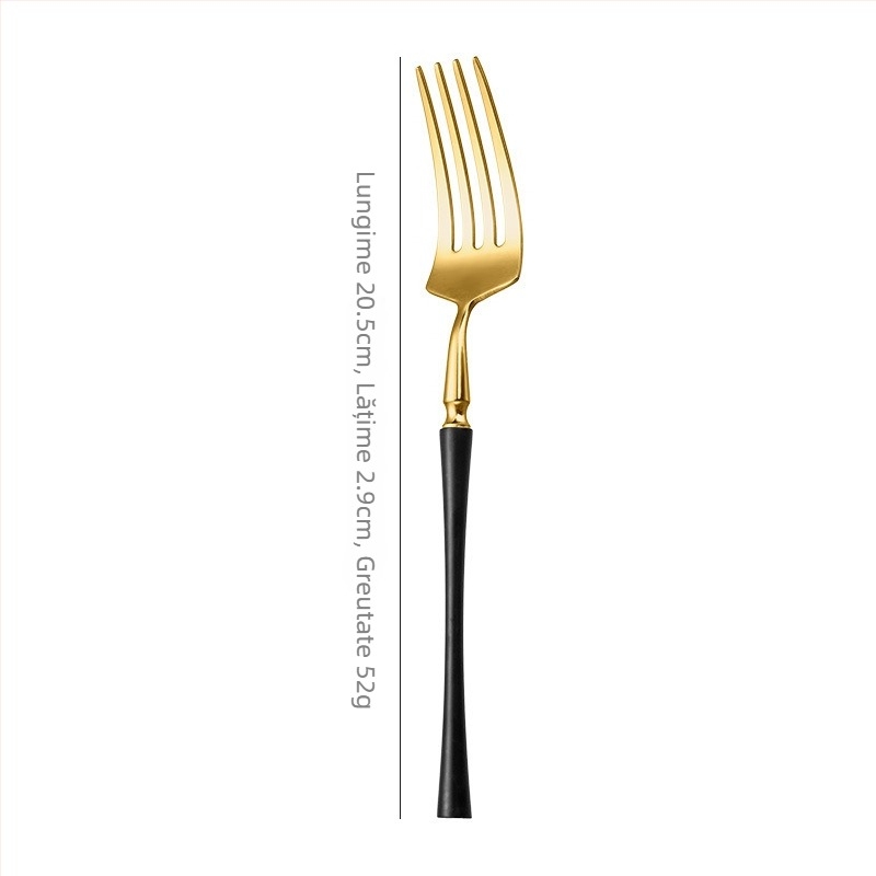Set tacâmuri din oțel inoxidabil, cuțit, furculiță și lingură, design subțire la talie, pentru casă, hotel și restaurant.