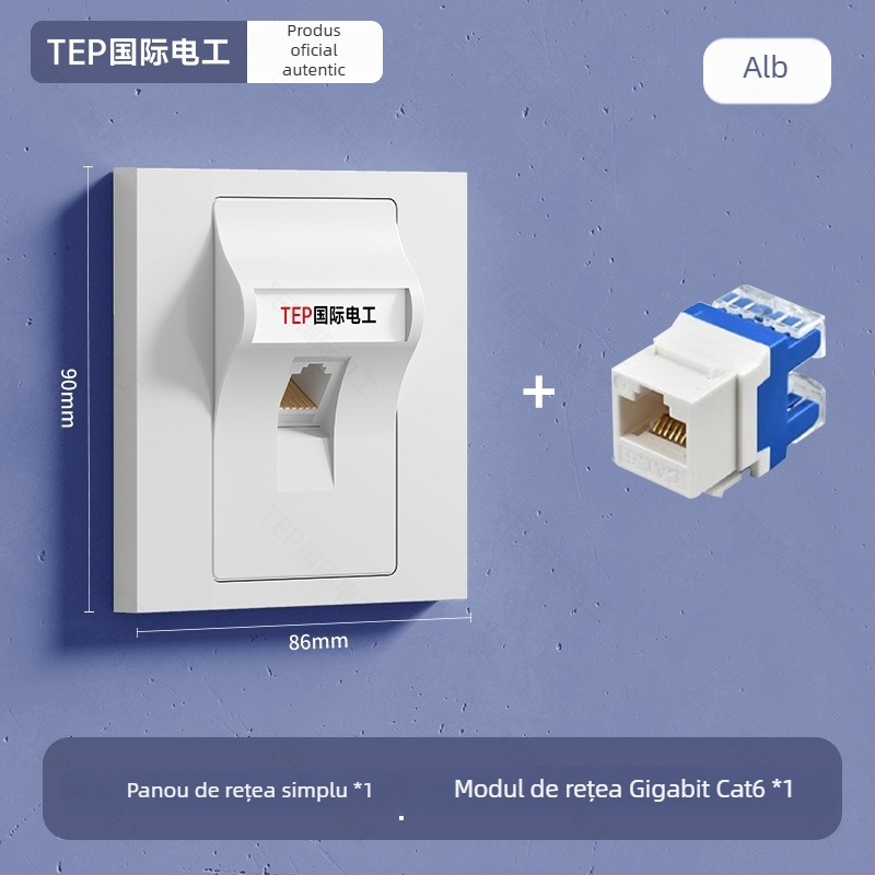 TEP Panou de perete Cat6/Cat7 Ethernet – pentru casă și sălile de conferințe