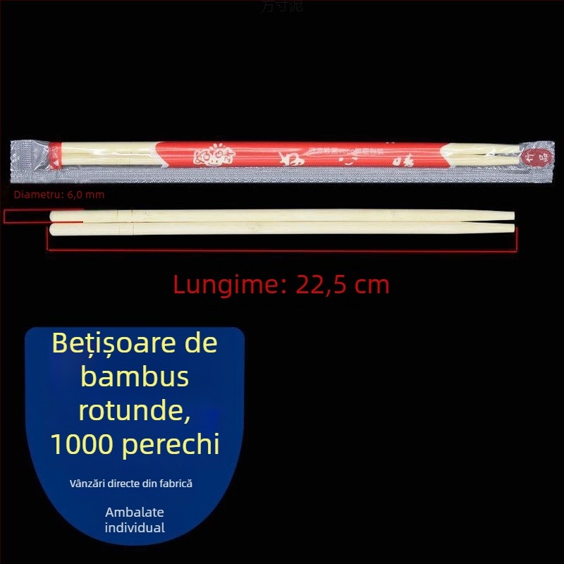 Set de bețișe de bambus de unică folosință și bol pentru pisici – ideal pentru mic dejun, livrare la pachet, restaurante și uz casnic; potrivit pentru nunți; vânzare en gros.
