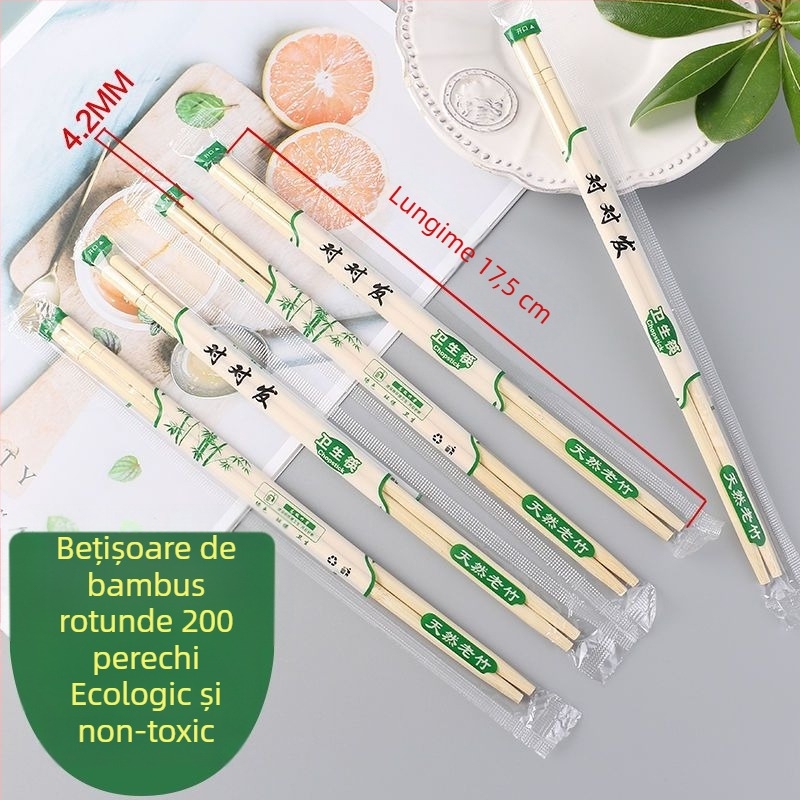 Set de bețișe de bambus de unică folosință și bol pentru pisici – ideal pentru mic dejun, livrare la pachet, restaurante și uz casnic; potrivit pentru nunți; vânzare en gros.
