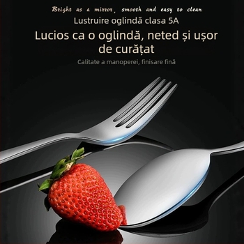 Set de tacâmuri din oțel inoxidabil 316, stil european: cuțit, cuțit pentru felii, furci și linguri – uz casnic, servire occidentală