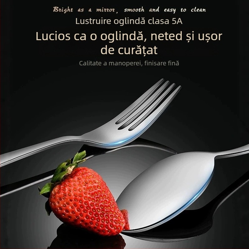 Set de tacâmuri din oțel inoxidabil 316, stil european: cuțit, cuțit pentru felii, furci și linguri – uz casnic, servire occidentală