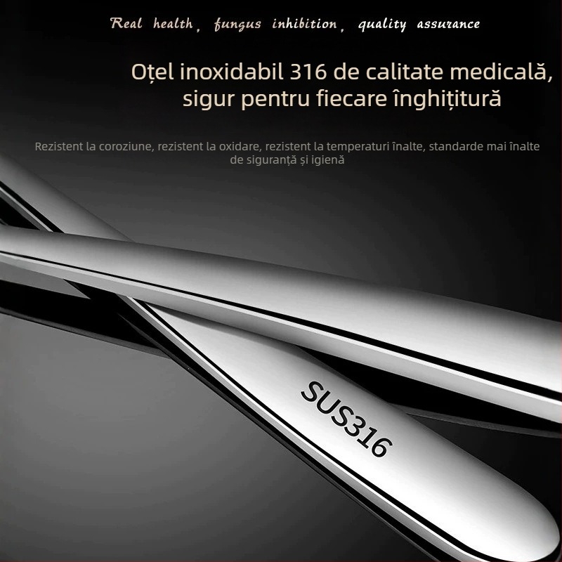 Set de tacâmuri din oțel inoxidabil 316, stil european: cuțit, cuțit pentru felii, furci și linguri – uz casnic, servire occidentală