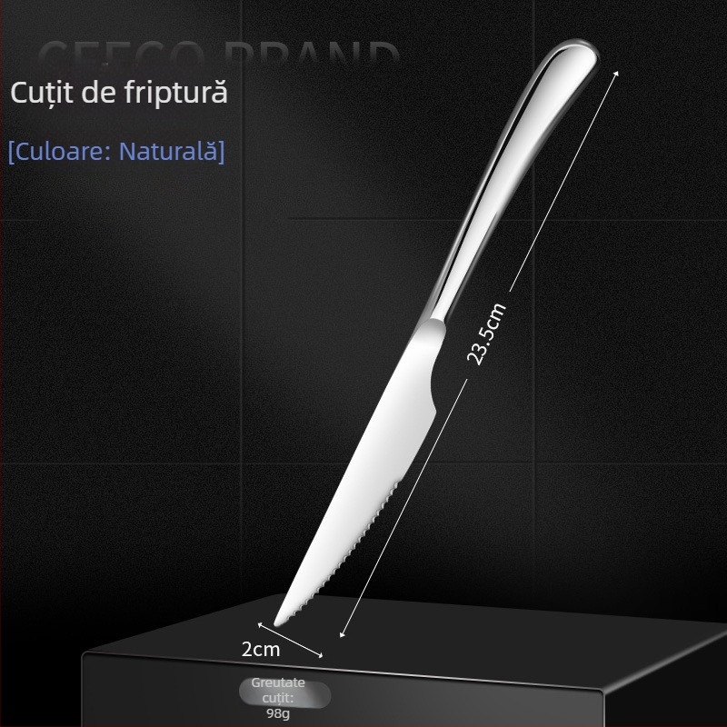 Set de tacâmuri din oțel inoxidabil 316, stil european: cuțit, cuțit pentru felii, furci și linguri – uz casnic, servire occidentală