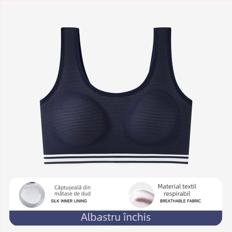 Sutien pentru fete, cu căptușeală de mătase, pentru eleve de gimnaziu și liceu, confortabil și respirabil, cu cupă integrală