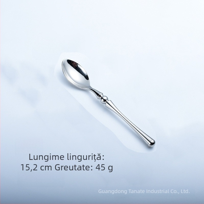 Set tacâmuri din oțel inoxidabil 304, mâner rotund, finisaj lucios în stil retro, textură de fulgi de zăpadă, cuțit pentru friptură, furculiță și lingură