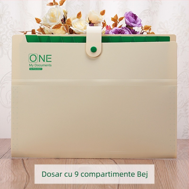 KOBEST dosar acordeon cu închidere prin clips, compartimente 6/9/13, dosar de documente cu mai multe niveluri pentru elevi