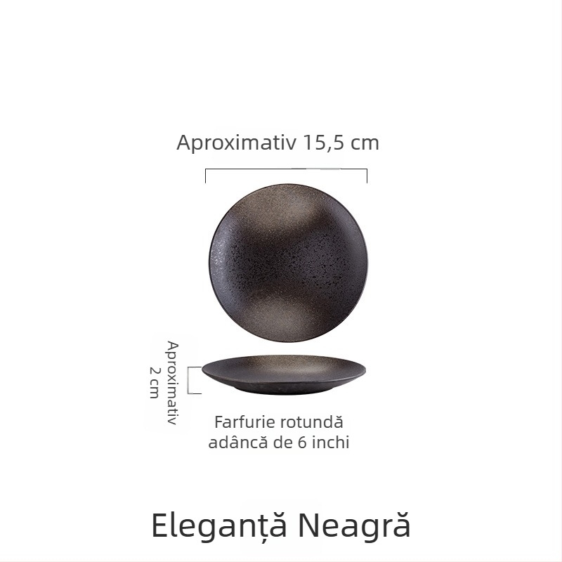 Farfurie ceramică în stil japonez, farfurie plată pentru mic dejun și mese occidentale, potrivită pentru frigărui