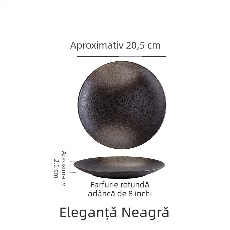 Farfurie ceramică în stil japonez, farfurie plată pentru mic dejun și mese occidentale, potrivită pentru frigărui