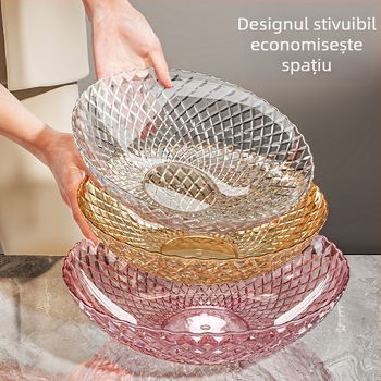 Platou transparent pentru fructe – lux ușor, potrivit pentru sufragerie, servire fructe, gustări și bomboane