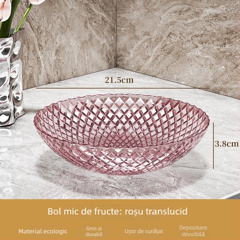 Platou transparent pentru fructe – lux ușor, potrivit pentru sufragerie, servire fructe, gustări și bomboane