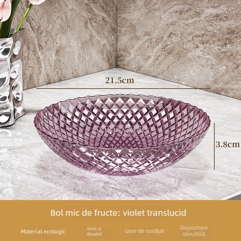 Platou transparent pentru fructe – lux ușor, potrivit pentru sufragerie, servire fructe, gustări și bomboane