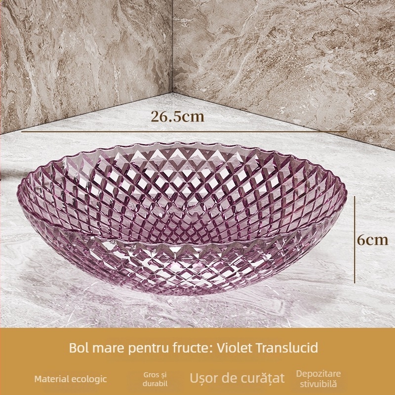 Platou transparent pentru fructe – lux ușor, potrivit pentru sufragerie, servire fructe, gustări și bomboane