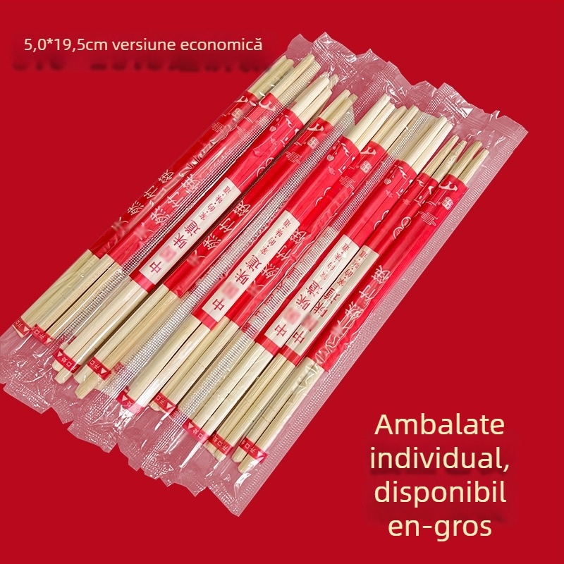 Bețișoare de unică folosință, ambalate individual, de calitate alimentară, pentru restaurante, pentru takeout și uz casnic, 50 perechi