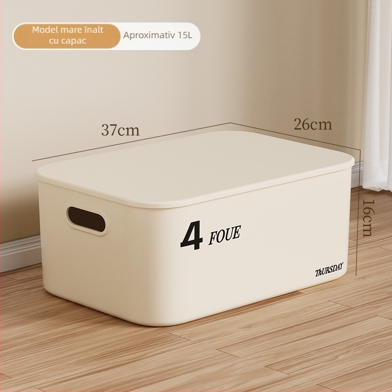 Cutie organizatoare din plastic pentru birou, cu capac, stil japonez, pentru cosmetice și alte obiecte