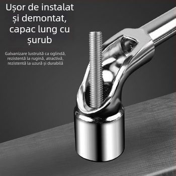 Cheie cu soclu în formă de L, cu capete duble în formă de 7, țeavă îndoită, șes exterior perforat, cheie cu soclu frezat
