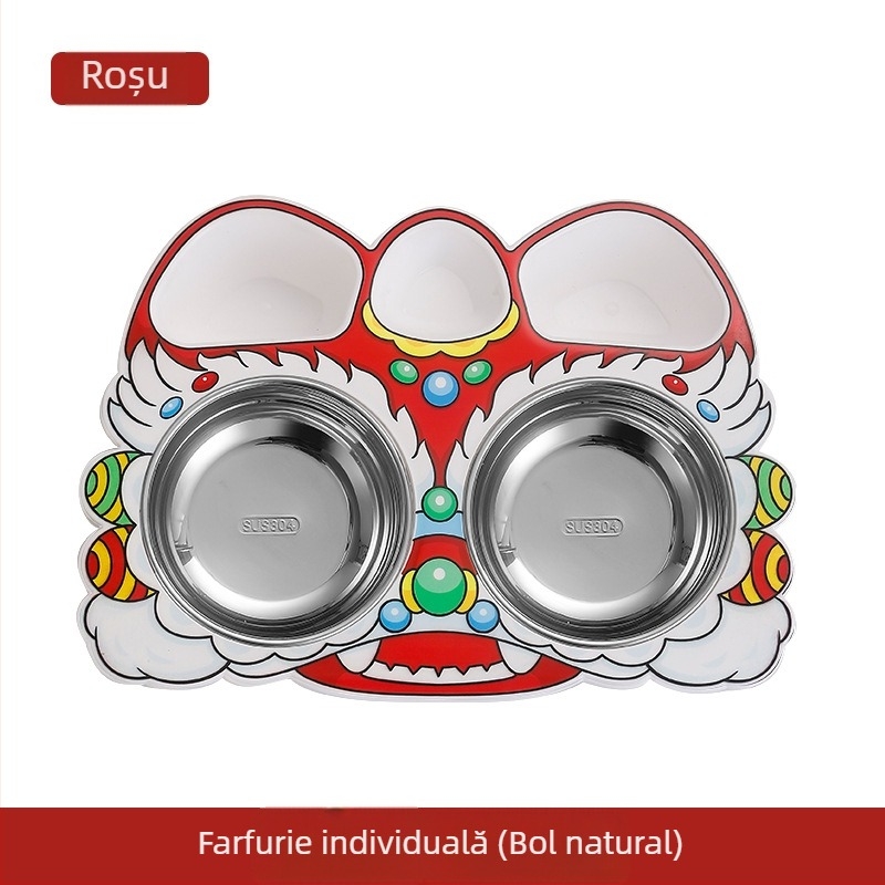 Farfurie pentru copii cu temă Dansul Leului, stil chinezesc, cadou