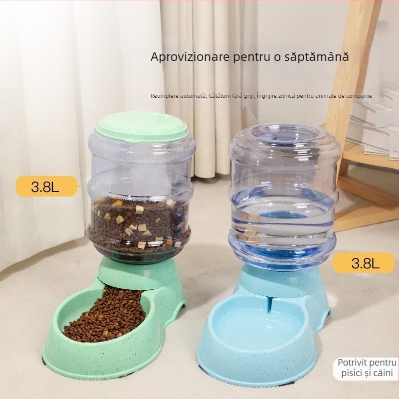 Automat de apă pentru animale de companie, 3,8 L, alimentator pentru câini, rezervor de apă cu capacitate mare, cu design anti-răsturnare