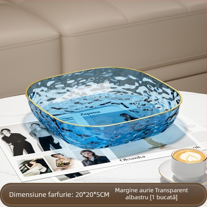 Farfurie de fructe de 20 cm pentru uz casnic, platou de fructe pentru sufragerie, bol de fructe cu design ușor luxos, farfurie pentru gustări cu estetică înaltă, expoziție de dulciuri la birou
