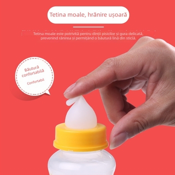 Biberon pentru animale de companie nou-născute, potrivit pentru cățeluși și pisicuțe, cu tetină de hrănire