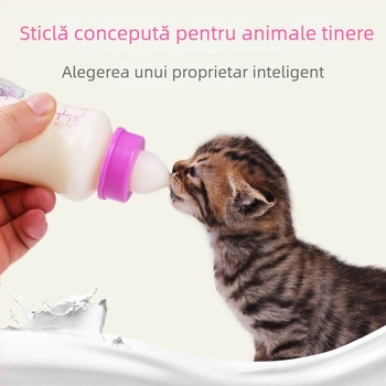 Biberon pentru animale de companie nou-născute, potrivit pentru cățeluși și pisicuțe, cu tetină de hrănire