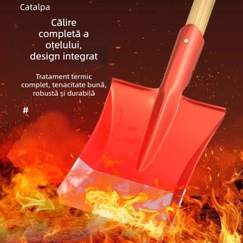 Lopată din oțel mangan pentru săpat sol, uz casnic, îndepărtarea zăpezii, lamă plată, formă pătrată pentru construcții și agricultură