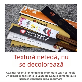 Capace de bețișoare din hârtie Kraft, de unică folosință, cu logo, pentru bucătărie japoneză