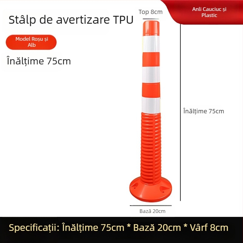 Stâlpi de avertizare din TPU, cu elasticitate mare, duri și rezistenți la compresie, rezistenți la impact și revenire, stâlpi exterior reflectanți, protecție cu film de înaltă rezistență