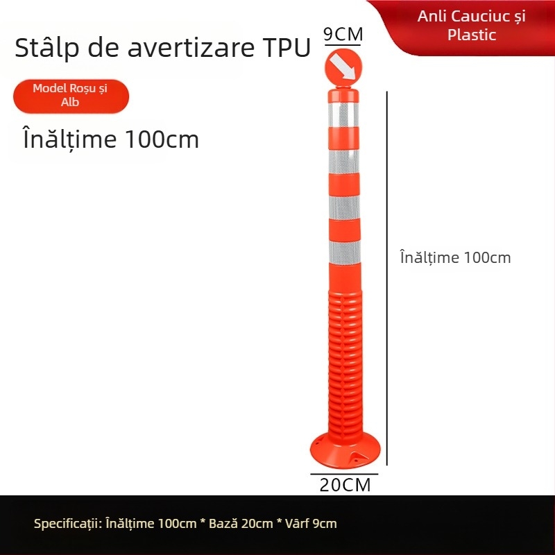 Stâlpi de avertizare din TPU, cu elasticitate mare, duri și rezistenți la compresie, rezistenți la impact și revenire, stâlpi exterior reflectanți, protecție cu film de înaltă rezistență