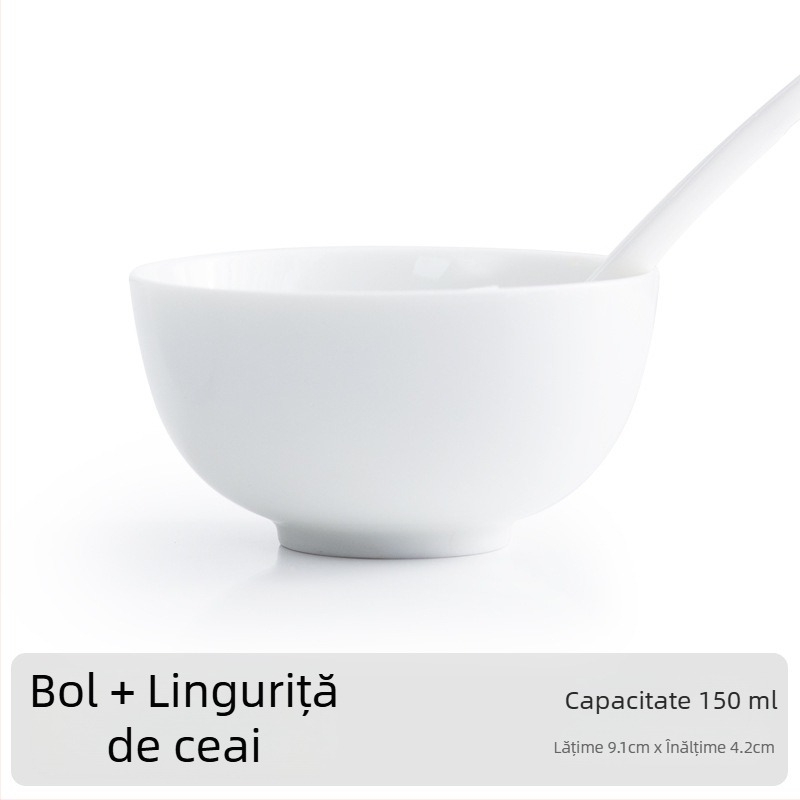 Cupa de degustare pentru ceai Oolong, porţelan alb cu capac, certificat QS, destinată evaluării frunzelor şi instruirii; potrivită pentru logo