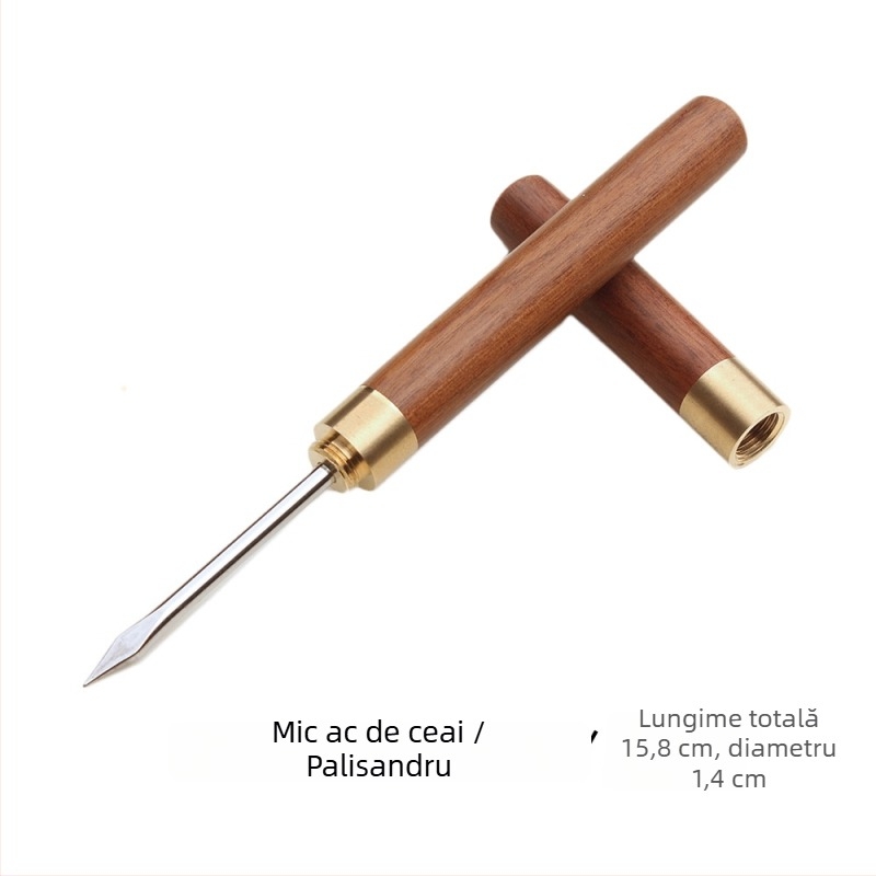 Set de accesorii pentru ceai: ac de ceai din abanos, cuțit de ceai din lemn de palisandru, con de ceai Pu'er, disc de ceai, accesorii pentru ceremonia ceaiului, opțiune cu logo prin laser