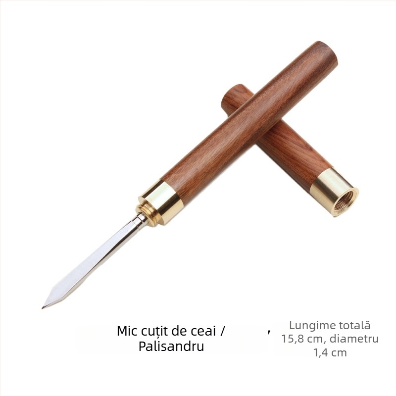 Set de accesorii pentru ceai: ac de ceai din abanos, cuțit de ceai din lemn de palisandru, con de ceai Pu'er, disc de ceai, accesorii pentru ceremonia ceaiului, opțiune cu logo prin laser