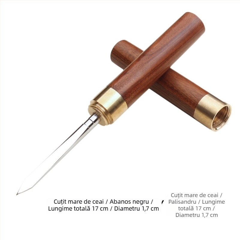Set de accesorii pentru ceai: ac de ceai din abanos, cuțit de ceai din lemn de palisandru, con de ceai Pu'er, disc de ceai, accesorii pentru ceremonia ceaiului, opțiune cu logo prin laser