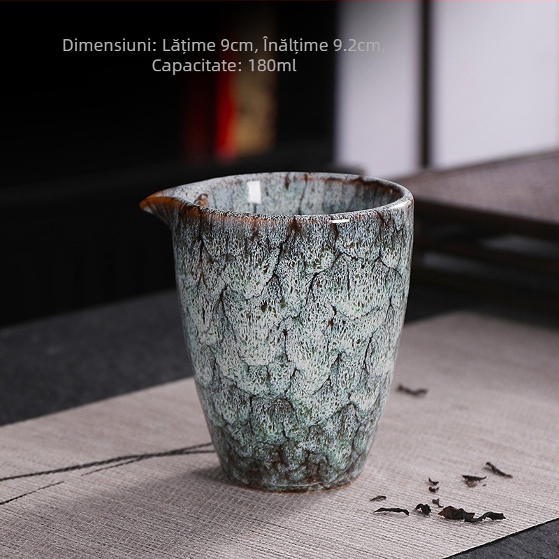 Tăviță ceramică de ceai cu ceașcă pentru repartizarea echitabilă pentru ceremonia Kung Fu – accesorii de ceai, stil chinezesc