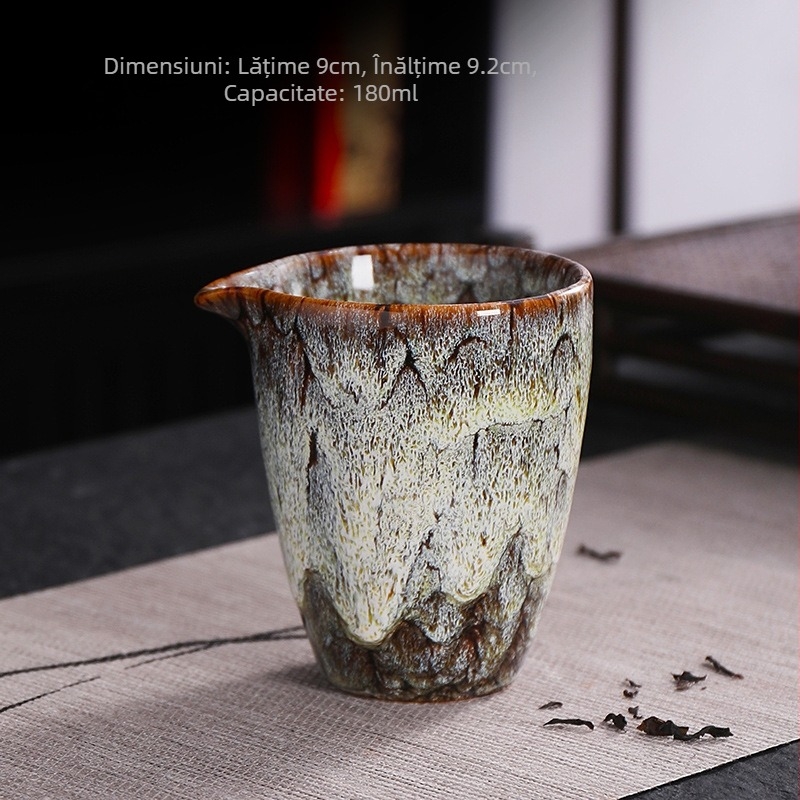 Tăviță ceramică de ceai cu ceașcă pentru repartizarea echitabilă pentru ceremonia Kung Fu – accesorii de ceai, stil chinezesc