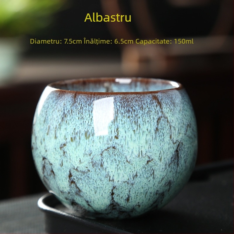 Ceașcă Dragon Egg Jianware, ceașcă ceramică pentru espresso cu motiv dragon, anti-răsturnare, încălzire a mâinilor