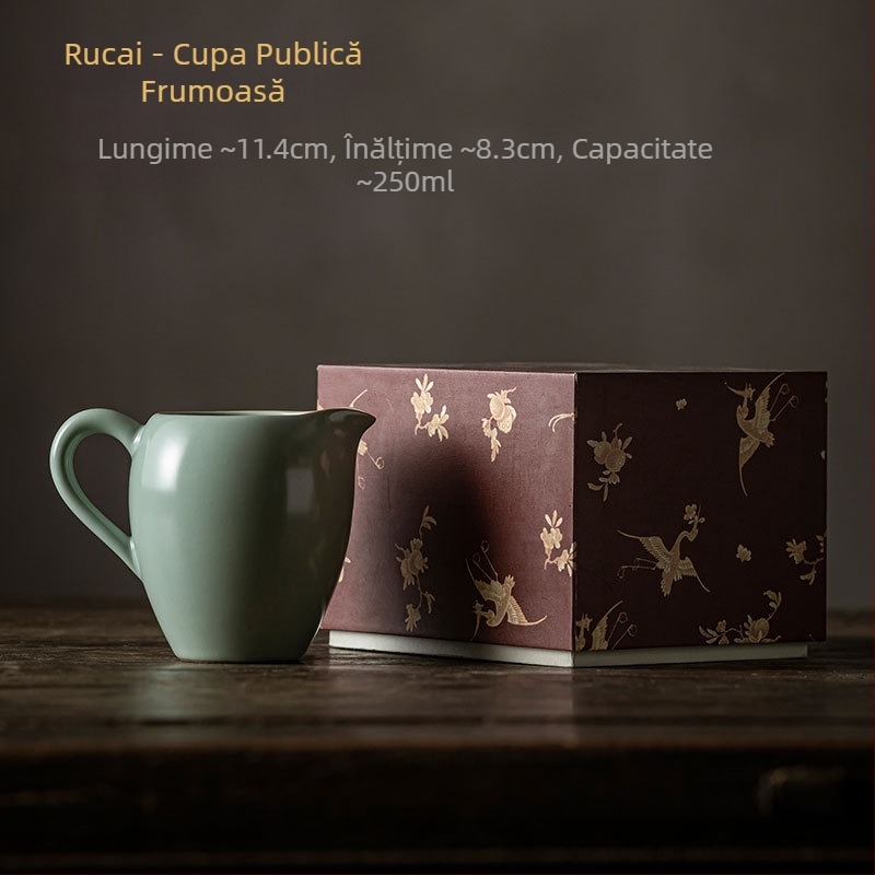 Accesorii ceramice pentru ceremonia ceaiului: separator de ceai cu mâner și ceașcă de servire pentru uz casnic