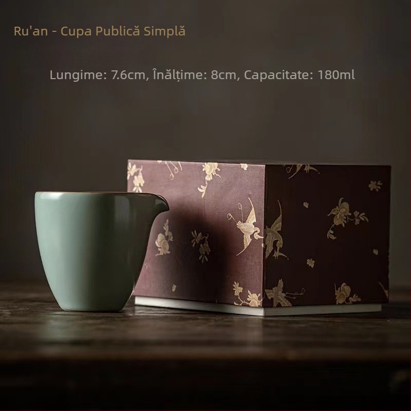 Accesorii ceramice pentru ceremonia ceaiului: separator de ceai cu mâner și ceașcă de servire pentru uz casnic