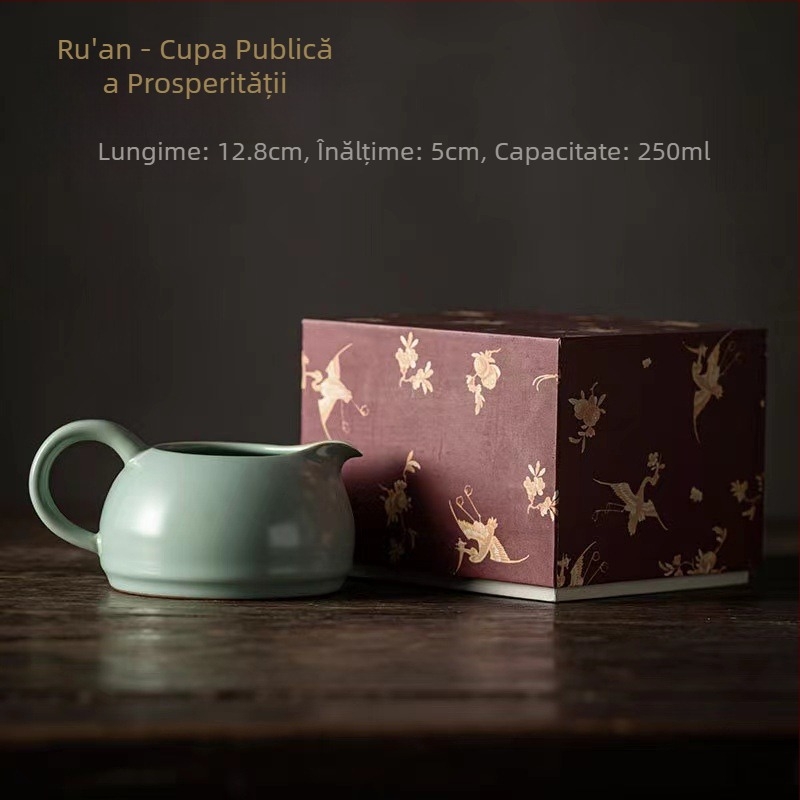 Accesorii ceramice pentru ceremonia ceaiului: separator de ceai cu mâner și ceașcă de servire pentru uz casnic