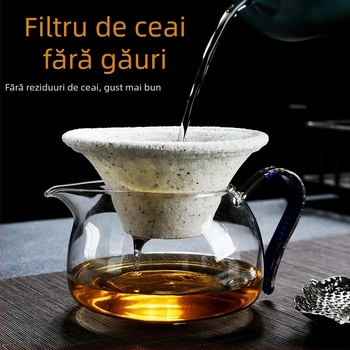 Filtru de ceai din porțelan cu pâlnie — filtru ceramic neporos pentru frunzele de ceai