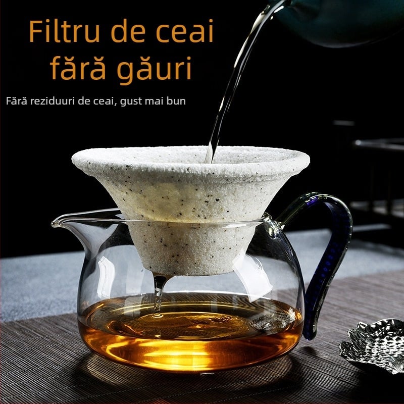 Filtru de ceai din porțelan cu pâlnie — filtru ceramic neporos pentru frunzele de ceai