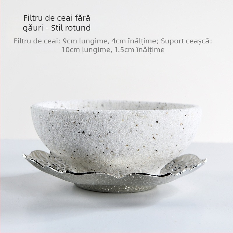 Filtru de ceai din porțelan cu pâlnie — filtru ceramic neporos pentru frunzele de ceai